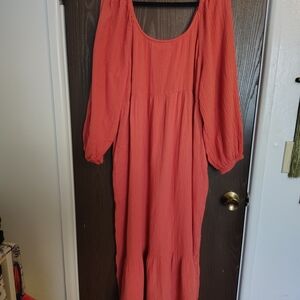 Universal Thread Long Sleeve Coral Dress